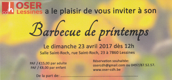 oser cdH barbecue de printemps 2017